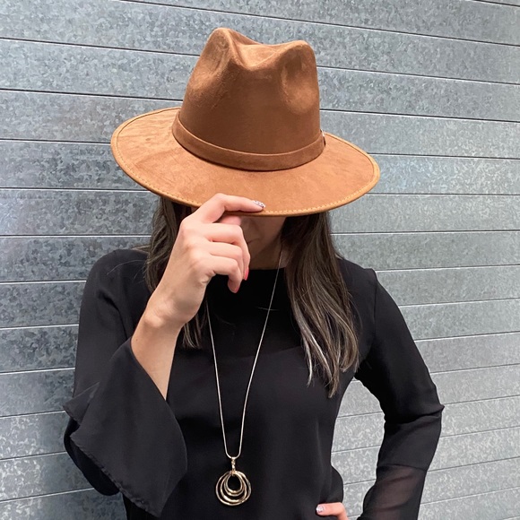 Joanna Indiana Suede Flat Brim Hat Camel display picture 2